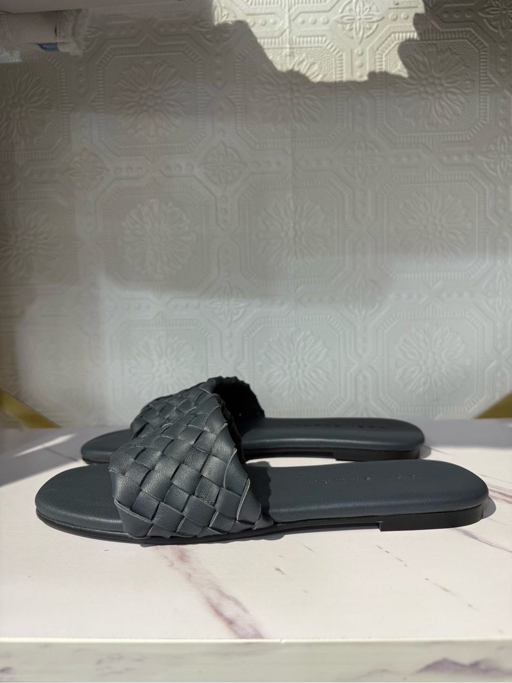 Yosi Samra - Nathalie - Woven Slide Sandals in Navy - Picture 2 of 5